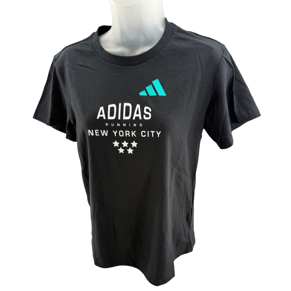 Adidas Running New York City Graphic Tee Shirt Black Womens XSmall New